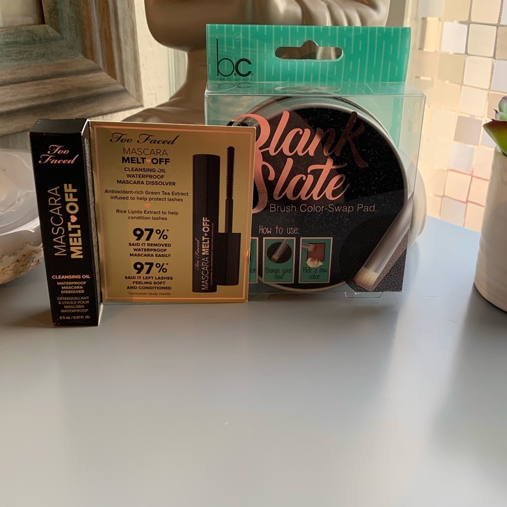 Too Faced mascara Melt off & B.C blank slate